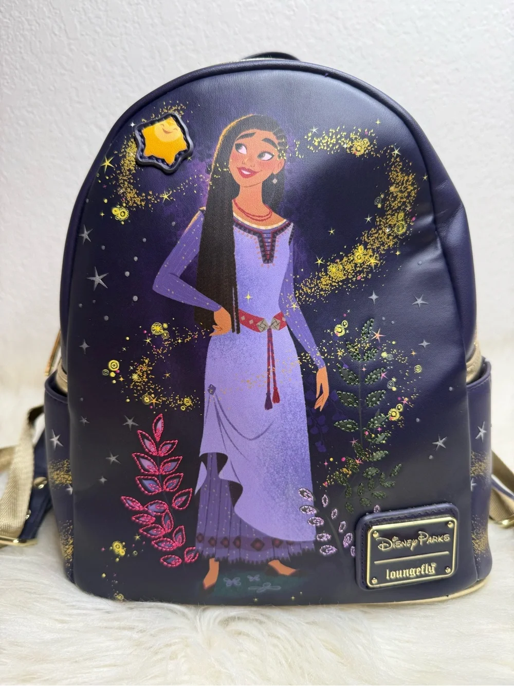 Loungefly Official Disney Parks Wish Asha and Star Mini Backpack